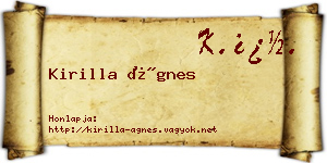 Kirilla Ágnes névjegykártya