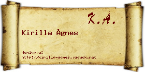 Kirilla Ágnes névjegykártya
