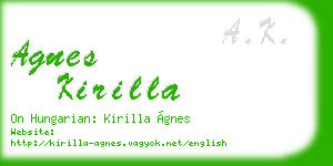 agnes kirilla business card